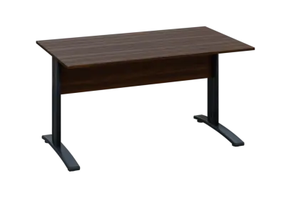 EPK 18 - 14 stůl kancelářský, kovová podnož černá, deska 18 mm, široký 1400 mm, ořech královský